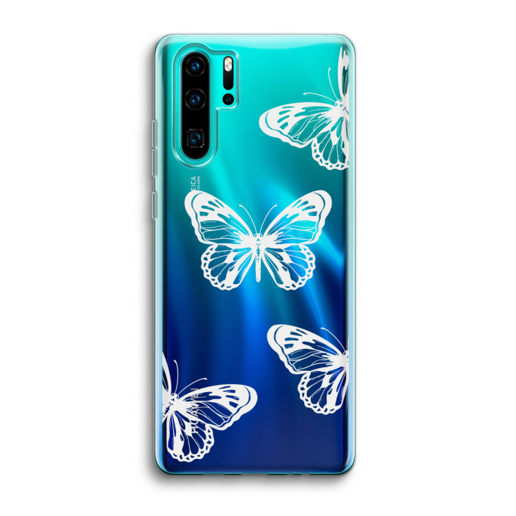 White butterfly: Huawei P30 Pro Transparant Hoesje