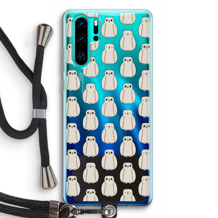 Uilen: Huawei P30 Pro Transparant Hoesje met koord