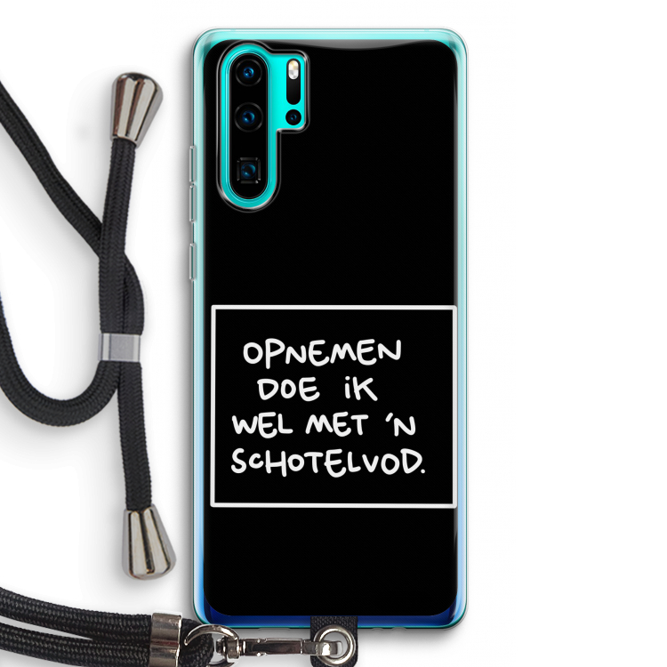 Schotelvod: Huawei P30 Pro Transparant Hoesje met koord