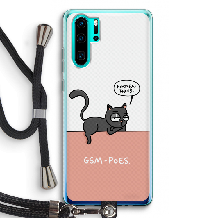 GSM poes: Huawei P30 Pro Transparant Hoesje met koord