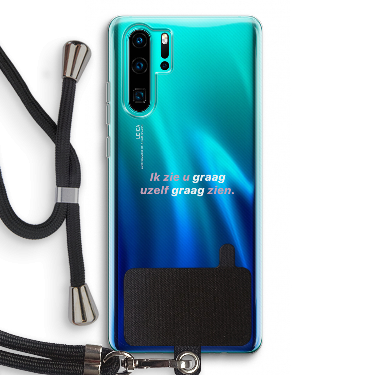uzelf graag zien: Huawei P30 Pro Transparant Hoesje met koord