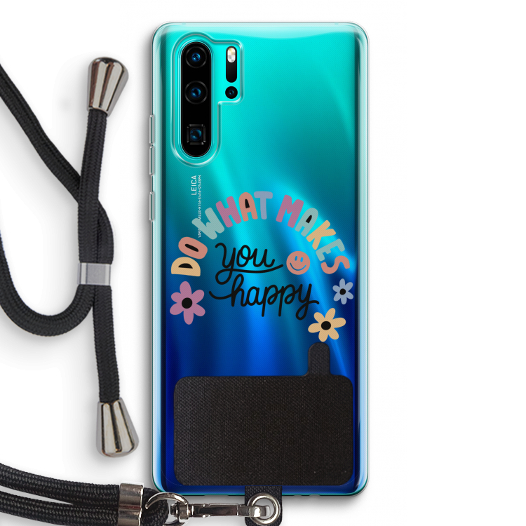 Happy days: Huawei P30 Pro Transparant Hoesje met koord