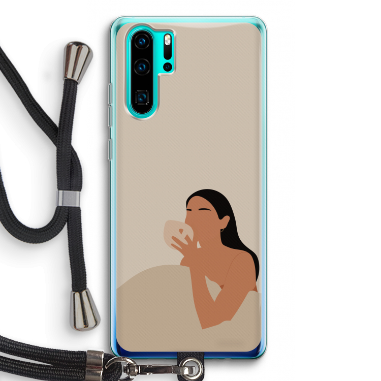 Fresh coffee: Huawei P30 Pro Transparant Hoesje met koord