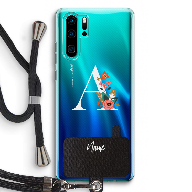 Pink Bouquet: Huawei P30 Pro Transparant Hoesje met koord