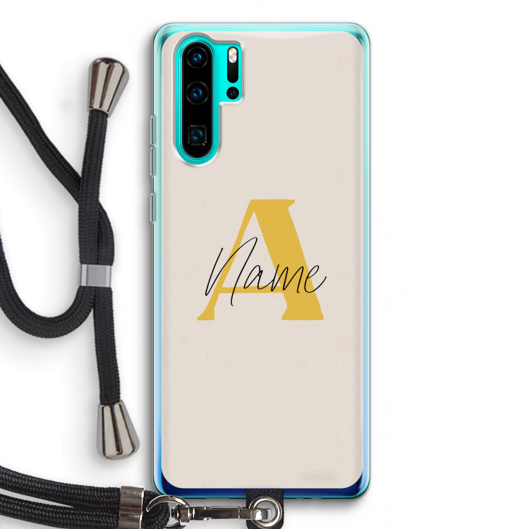 Amber Script: Huawei P30 Pro Transparant Hoesje met koord