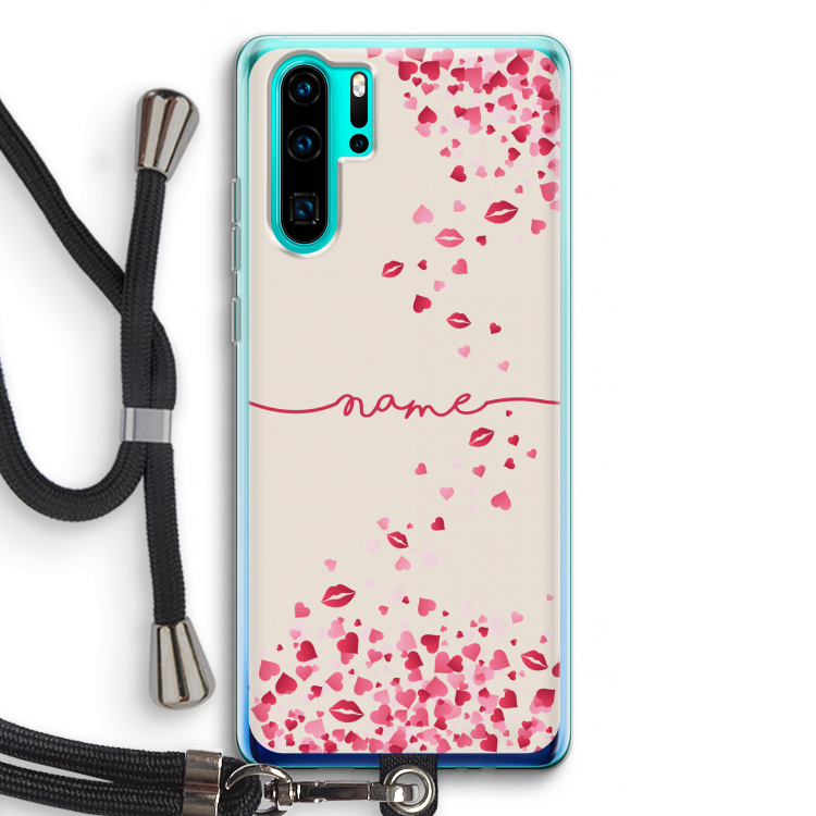 Hartjes en kusjes: Huawei P30 Pro Transparant Hoesje met koord