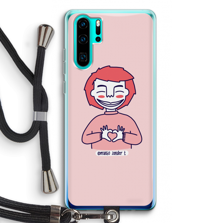 Hartje: Huawei P30 Pro Transparant Hoesje met koord