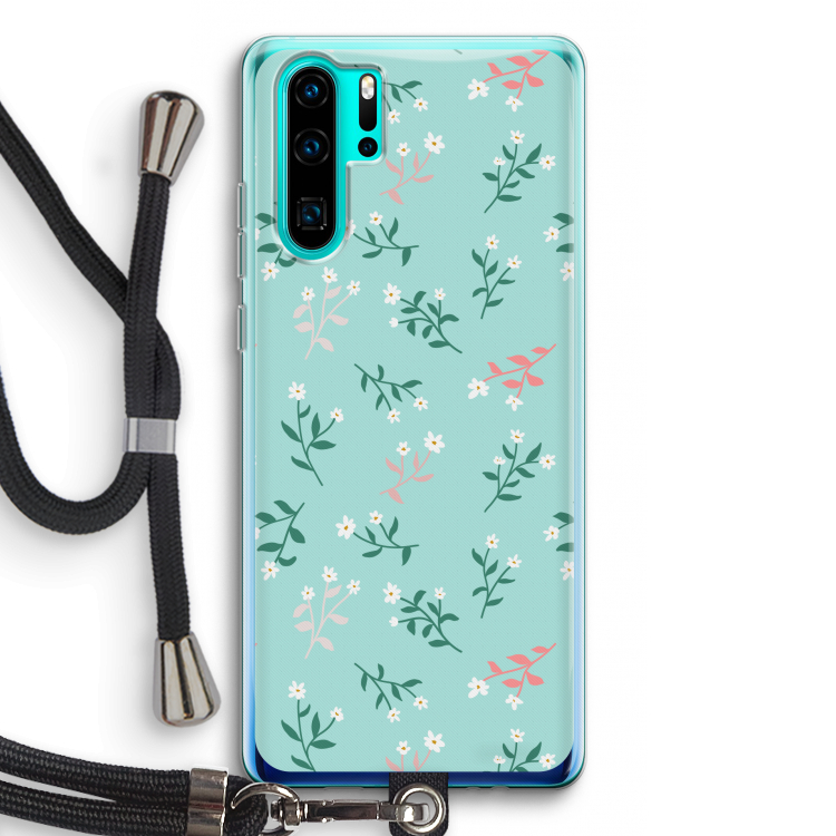 Small white flowers: Huawei P30 Pro Transparant Hoesje met koord