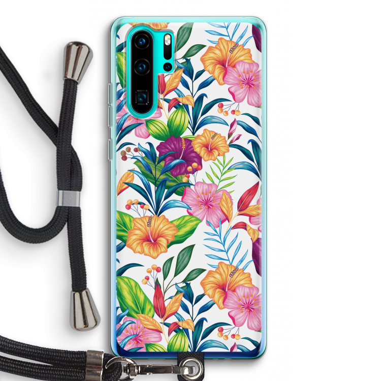 Tropisch 2: Huawei P30 Pro Transparant Hoesje met koord