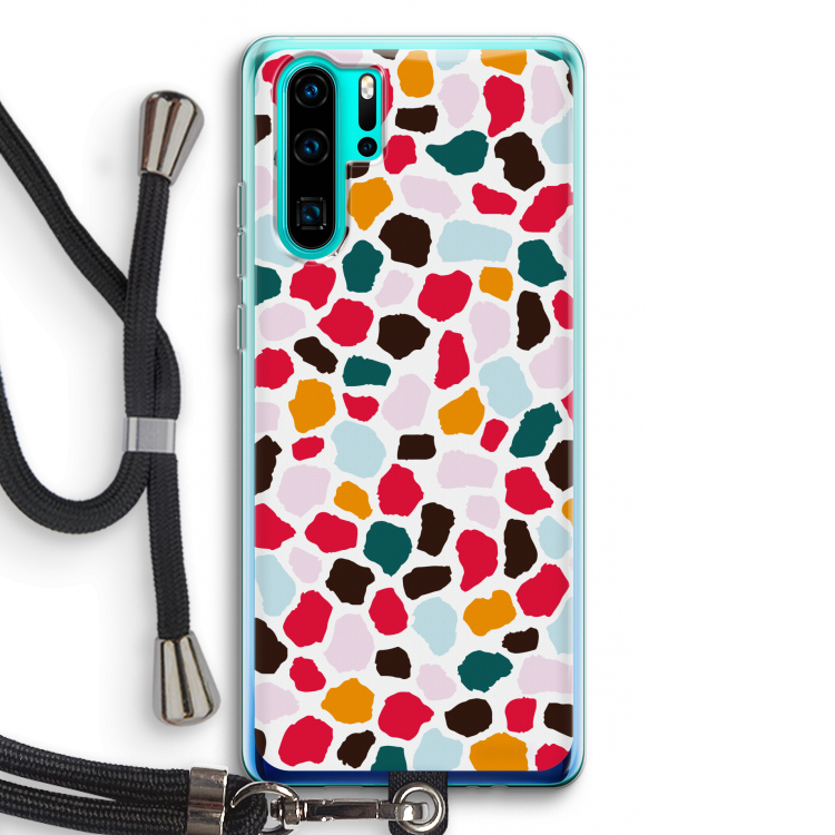 Colored Giraffe: Huawei P30 Pro Transparant Hoesje met koord