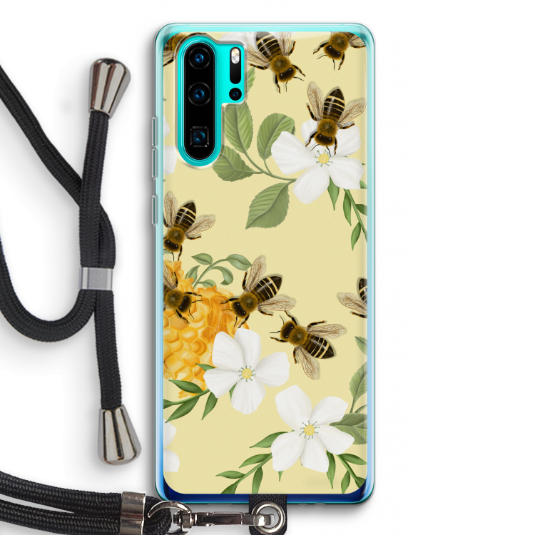 No flowers without bees: Huawei P30 Pro Transparant Hoesje met koord