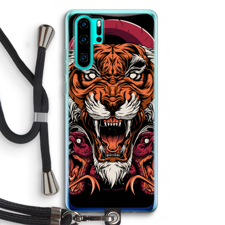 Tiger and Rattlesnakes: Huawei P30 Pro Transparant Hoesje met koord