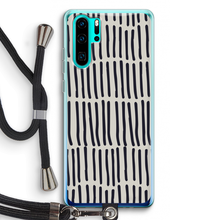 Moroccan stripes: Huawei P30 Pro Transparant Hoesje met koord