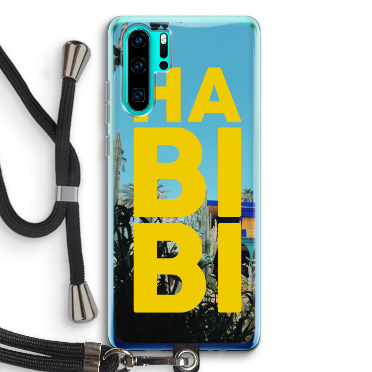 Habibi Majorelle : Huawei P30 Pro Transparant Hoesje met koord