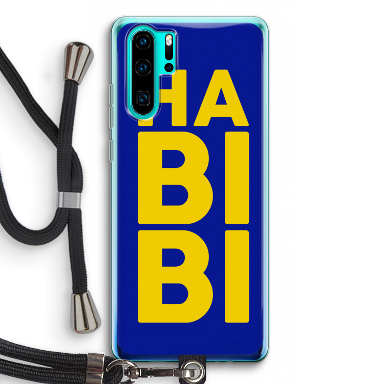 Habibi Blue: Huawei P30 Pro Transparant Hoesje met koord