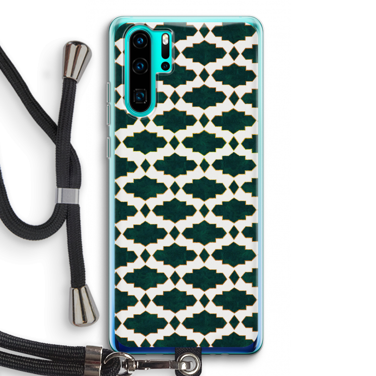 Moroccan tiles: Huawei P30 Pro Transparant Hoesje met koord