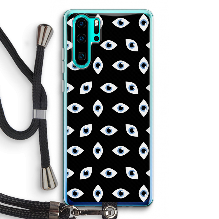 Eyes pattern: Huawei P30 Pro Transparant Hoesje met koord
