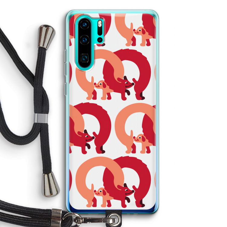 Dogs: Huawei P30 Pro Transparant Hoesje met koord