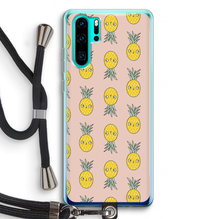 Ananas: Huawei P30 Pro Transparant Hoesje met koord