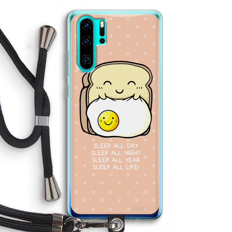 Sleep All Day: Huawei P30 Pro Transparant Hoesje met koord