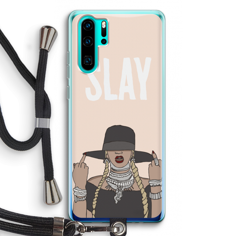 Slay All Day: Huawei P30 Pro Transparant Hoesje met koord