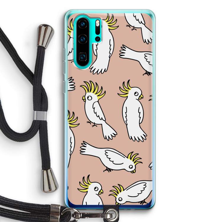 Papegaai: Huawei P30 Pro Transparant Hoesje met koord