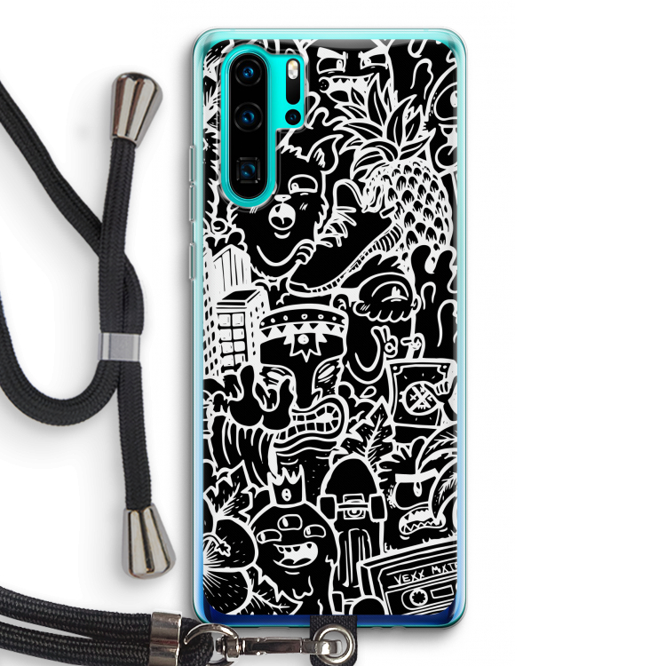 Vexx Black Mixtape: Huawei P30 Pro Transparant Hoesje met koord
