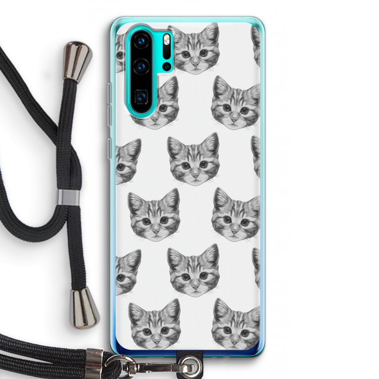 Kitten: Huawei P30 Pro Transparant Hoesje met koord
