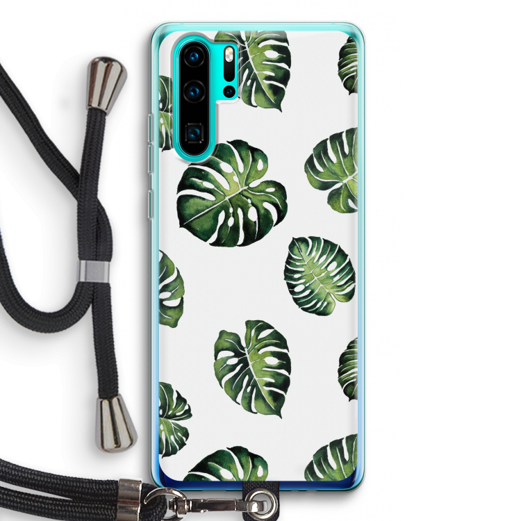 Tropische bladeren: Huawei P30 Pro Transparant Hoesje met koord