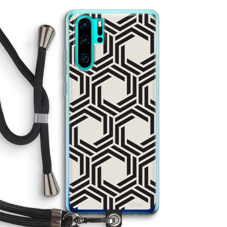 Geometrisch patroon: Huawei P30 Pro Transparant Hoesje met koord