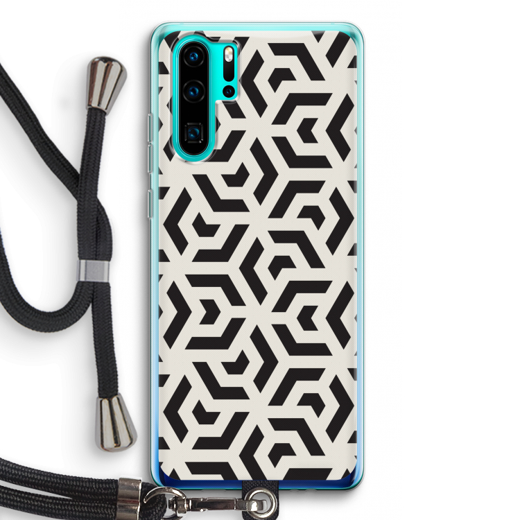 Crazy pattern: Huawei P30 Pro Transparant Hoesje met koord