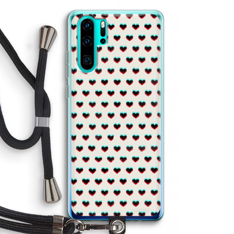 Hartjes: Huawei P30 Pro Transparant Hoesje met koord
