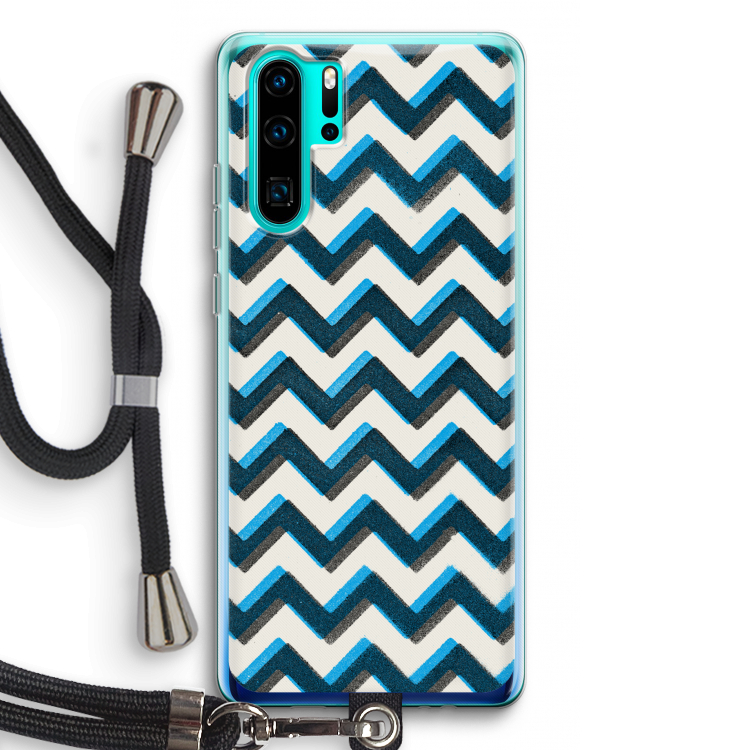 Onderbroken lijn: Huawei P30 Pro Transparant Hoesje met koord