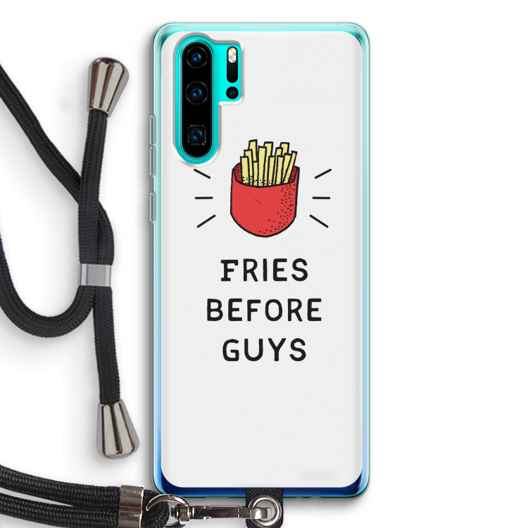 Fries before guys: Huawei P30 Pro Transparant Hoesje met koord