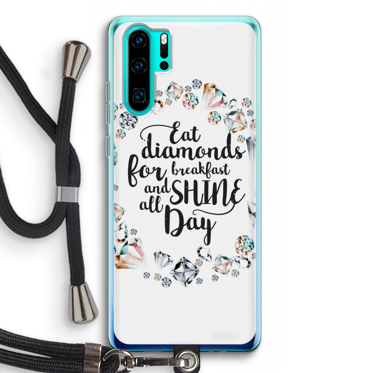 Diamonds: Huawei P30 Pro Transparant Hoesje met koord