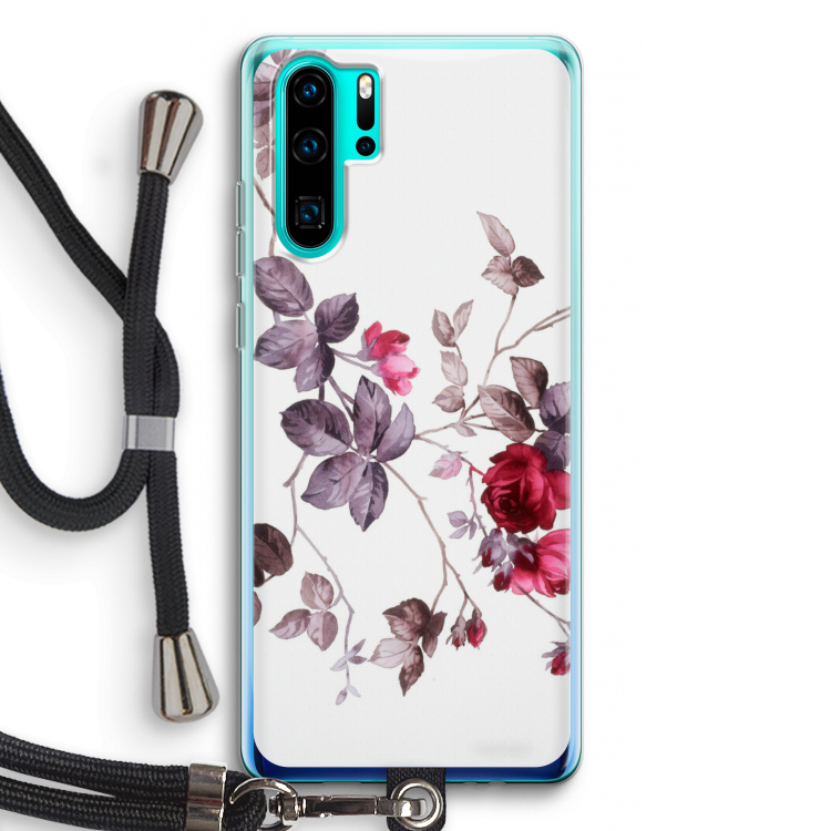 Mooie bloemen: Huawei P30 Pro Transparant Hoesje met koord