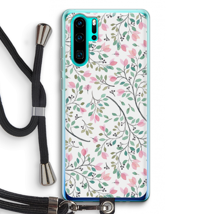 Sierlijke bloemen: Huawei P30 Pro Transparant Hoesje met koord