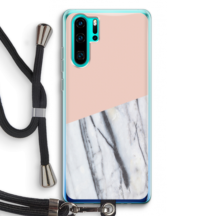 A touch of peach: Huawei P30 Pro Transparant Hoesje met koord
