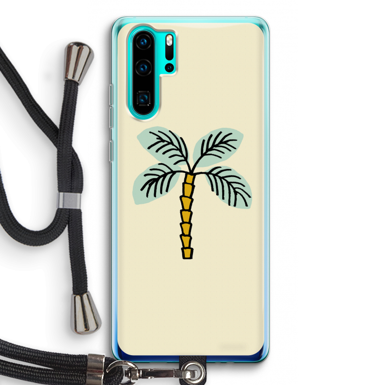 Palmboom: Huawei P30 Pro Transparant Hoesje met koord