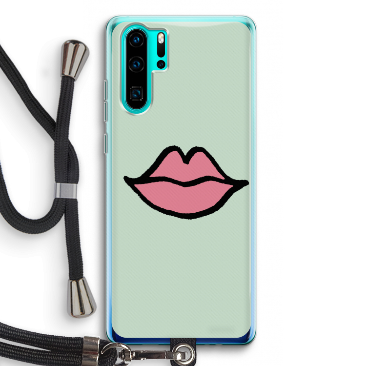 Kusje: Huawei P30 Pro Transparant Hoesje met koord