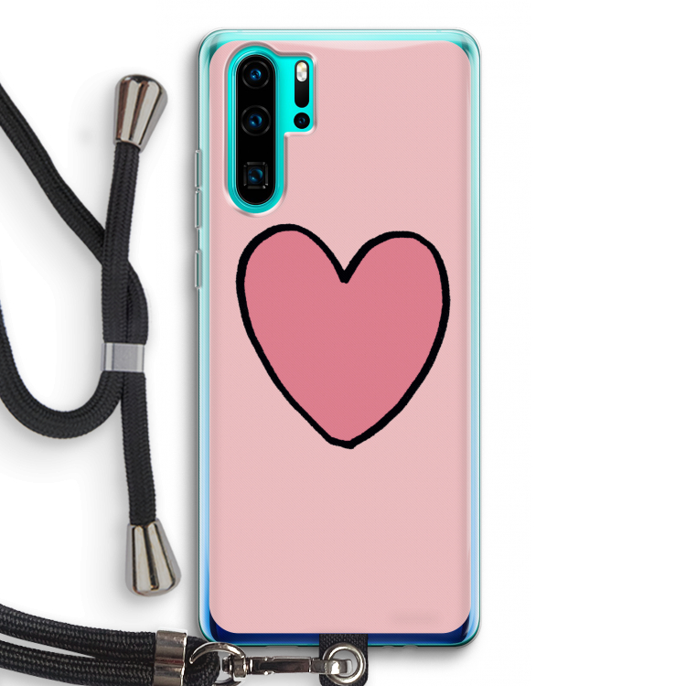 Hartje: Huawei P30 Pro Transparant Hoesje met koord