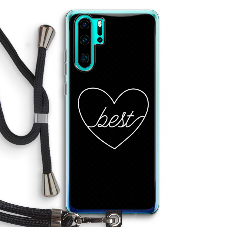 Best heart black: Huawei P30 Pro Transparant Hoesje met koord