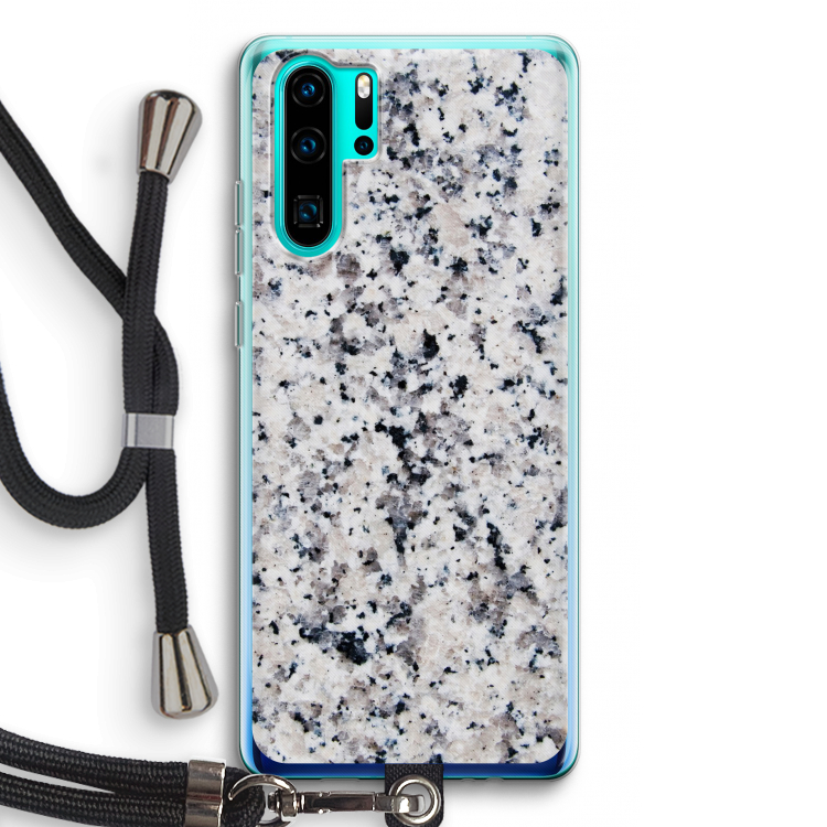 Gespikkelde marmer: Huawei P30 Pro Transparant Hoesje met koord