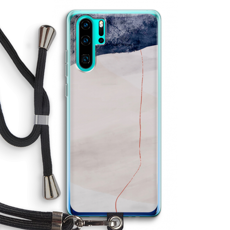 Stone White: Huawei P30 Pro Transparant Hoesje met koord