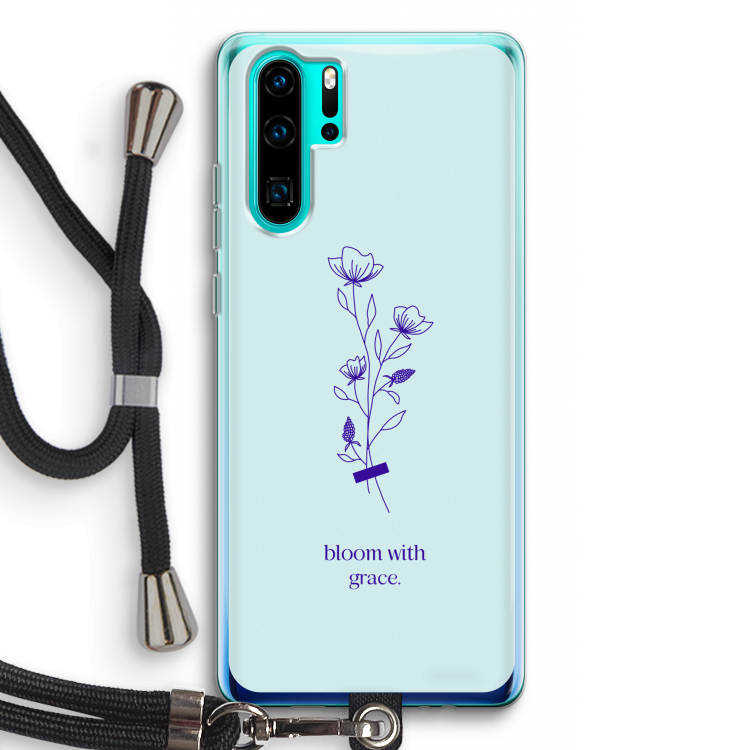 Bloom with grace: Huawei P30 Pro Transparant Hoesje met koord