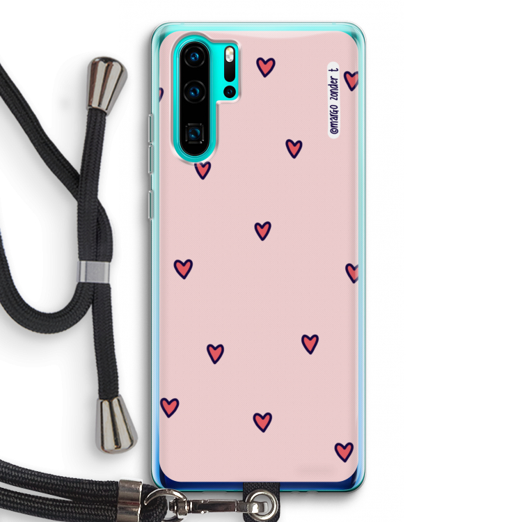 Hartjes: Huawei P30 Pro Transparant Hoesje met koord