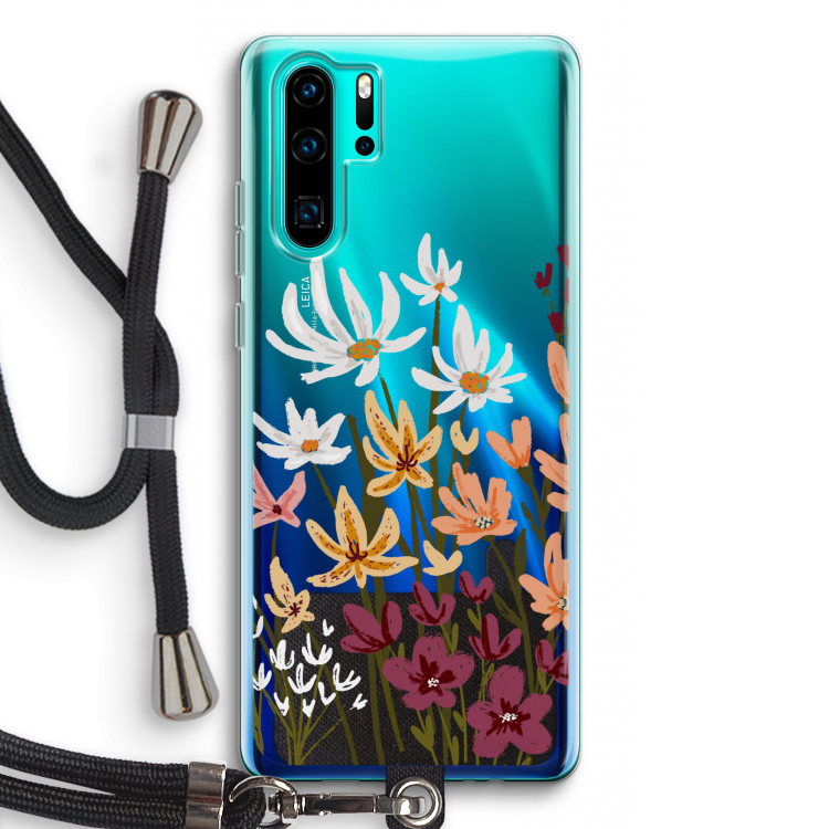 Painted wildflowers: Huawei P30 Pro Transparant Hoesje met koord