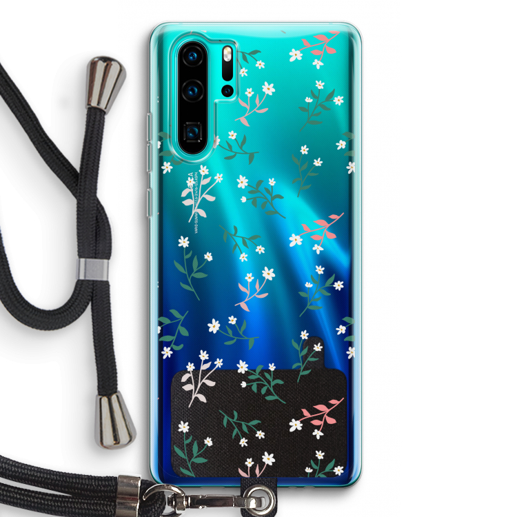 Small white flowers: Huawei P30 Pro Transparant Hoesje met koord