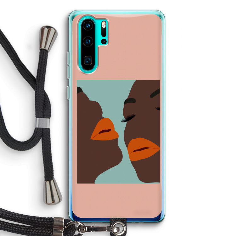 Orange lips: Huawei P30 Pro Transparant Hoesje met koord
