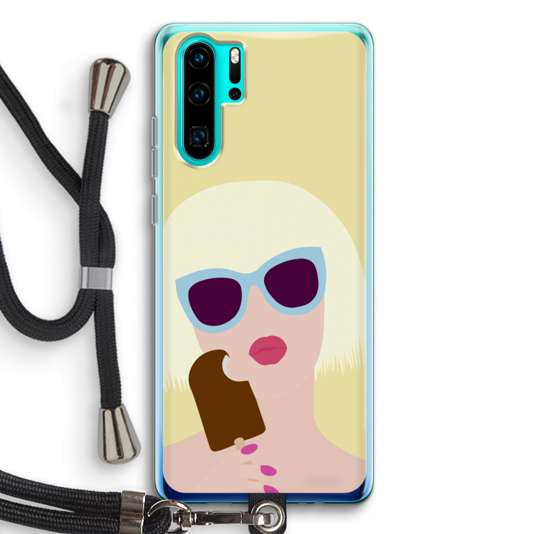 Ice cream: Huawei P30 Pro Transparant Hoesje met koord